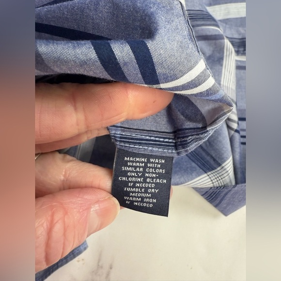 HART SCHAFFNER-MARX Men’s blue plaid short sleeve button down shirt size L - Picture 10 of 12